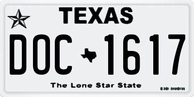 TX license plate DOC1617