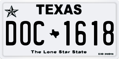 TX license plate DOC1618