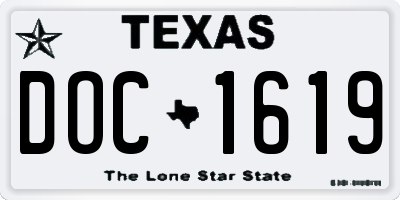TX license plate DOC1619