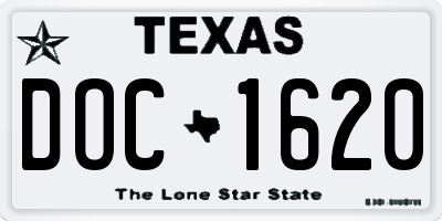 TX license plate DOC1620
