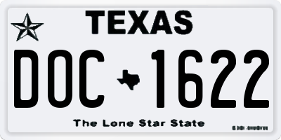 TX license plate DOC1622