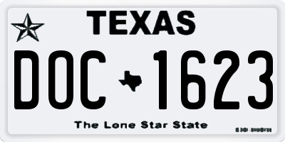 TX license plate DOC1623