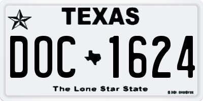 TX license plate DOC1624