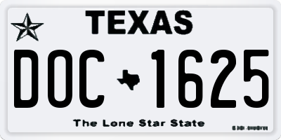 TX license plate DOC1625