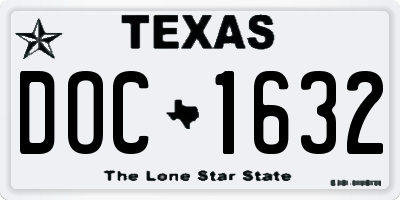 TX license plate DOC1632