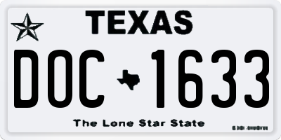 TX license plate DOC1633