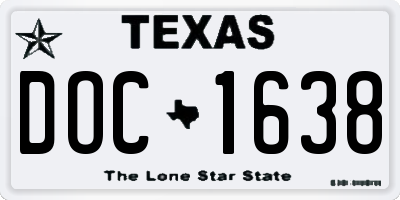 TX license plate DOC1638