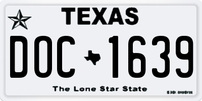 TX license plate DOC1639