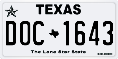 TX license plate DOC1643