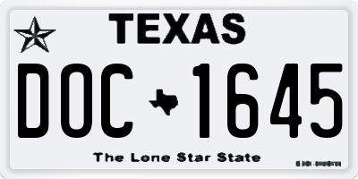 TX license plate DOC1645