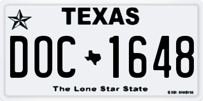 TX license plate DOC1648