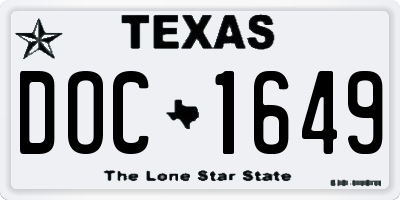 TX license plate DOC1649