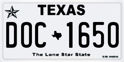 TX license plate DOC1650