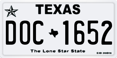 TX license plate DOC1652