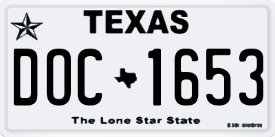 TX license plate DOC1653