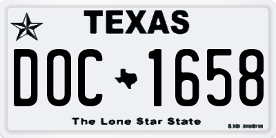 TX license plate DOC1658