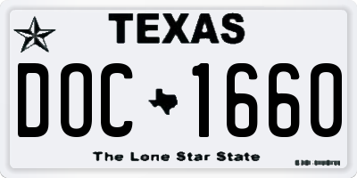 TX license plate DOC1660
