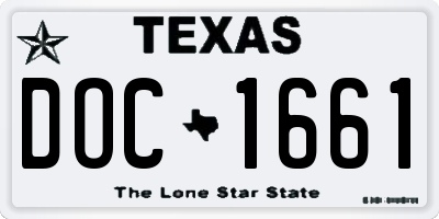TX license plate DOC1661