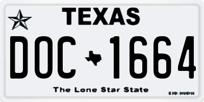 TX license plate DOC1664