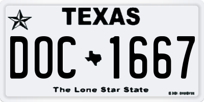 TX license plate DOC1667