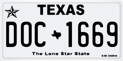TX license plate DOC1669