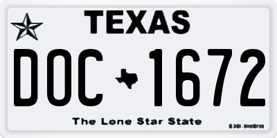 TX license plate DOC1672