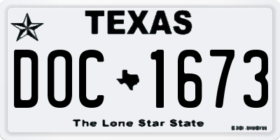 TX license plate DOC1673