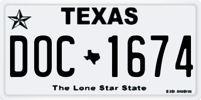 TX license plate DOC1674