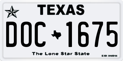 TX license plate DOC1675