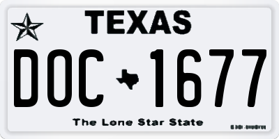 TX license plate DOC1677