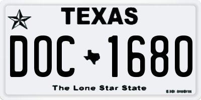 TX license plate DOC1680
