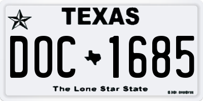 TX license plate DOC1685