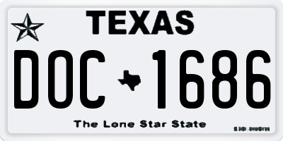 TX license plate DOC1686