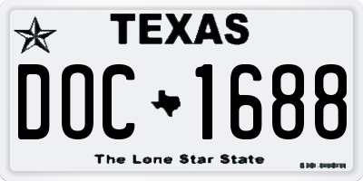 TX license plate DOC1688