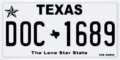 TX license plate DOC1689