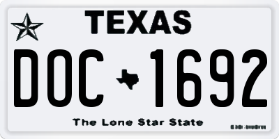 TX license plate DOC1692