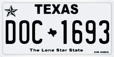 TX license plate DOC1693