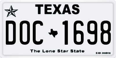 TX license plate DOC1698