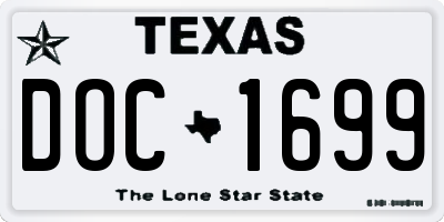 TX license plate DOC1699