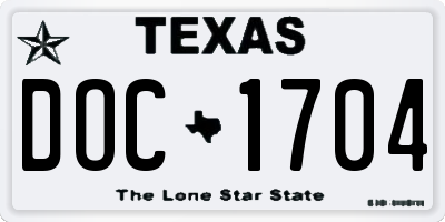 TX license plate DOC1704