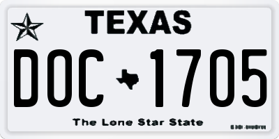 TX license plate DOC1705