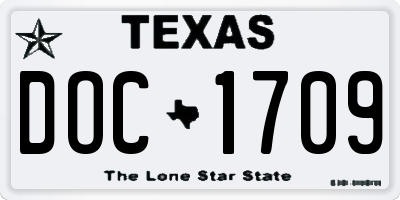TX license plate DOC1709