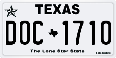 TX license plate DOC1710