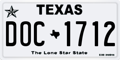 TX license plate DOC1712