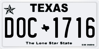 TX license plate DOC1716