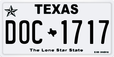 TX license plate DOC1717