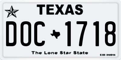 TX license plate DOC1718