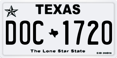 TX license plate DOC1720