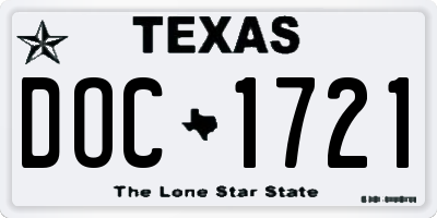 TX license plate DOC1721