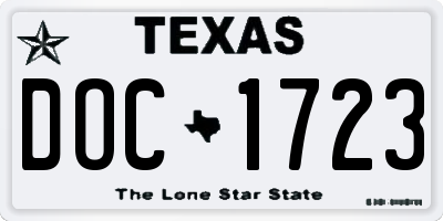 TX license plate DOC1723